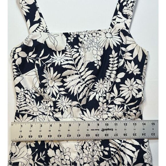 Boden Sleeveless Blue White Floral Linen Blend Amanda Jumpsuit US Size 4 UK 8 - Picture 8 of 12